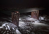 Деревянный стол с подсветкой (лазерная резка по дереву)